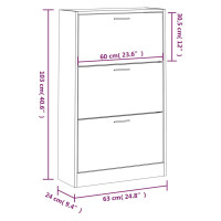 Produktbild för Skohylla sonoma-ek 63x24x103 cm konstruerat trä