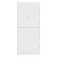 Produktbild för Skoskåp vit högglans 63x24x147 cm konstruerat trä