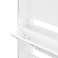 Produktbild för Skoskåp vit högglans 63x24x147 cm konstruerat trä