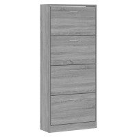 Produktbild för Skoskåp grå sonoma 63x24x147 cm konstruerat trä