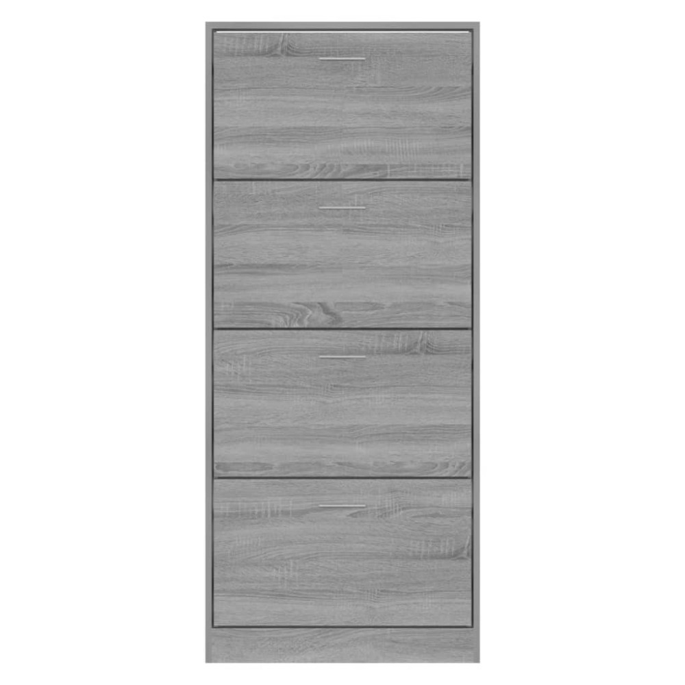 Produktbild för Skoskåp grå sonoma 63x24x147 cm konstruerat trä