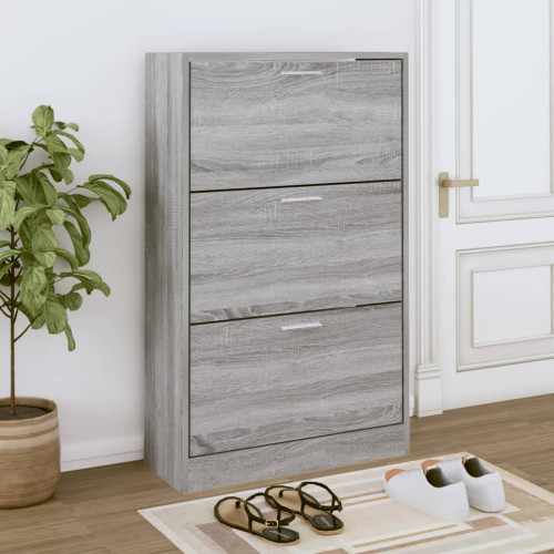 vidaXL Skoskåp grå sonoma 63x24x103 cm konstruerat trä - Skoskåp & Garderober