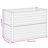 Produktbild för Odlingslåda upphöjd 100x50x69 cm rosttrögt stål