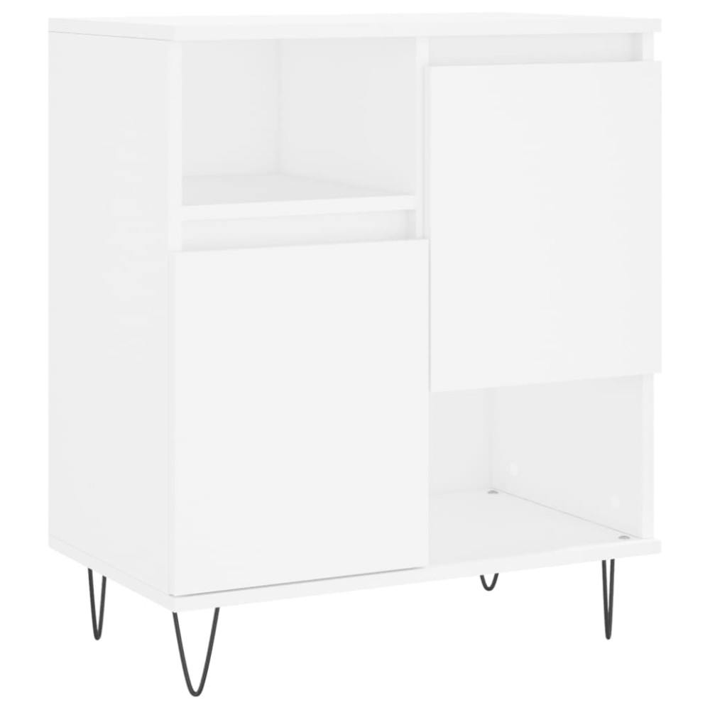 Produktbild för Skänk 2 delar Vit konstruerat trä
