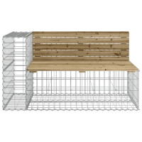 Produktbild för Trädgårdsbänk gabion-design 122x71x65,5 cm impregnerad furu