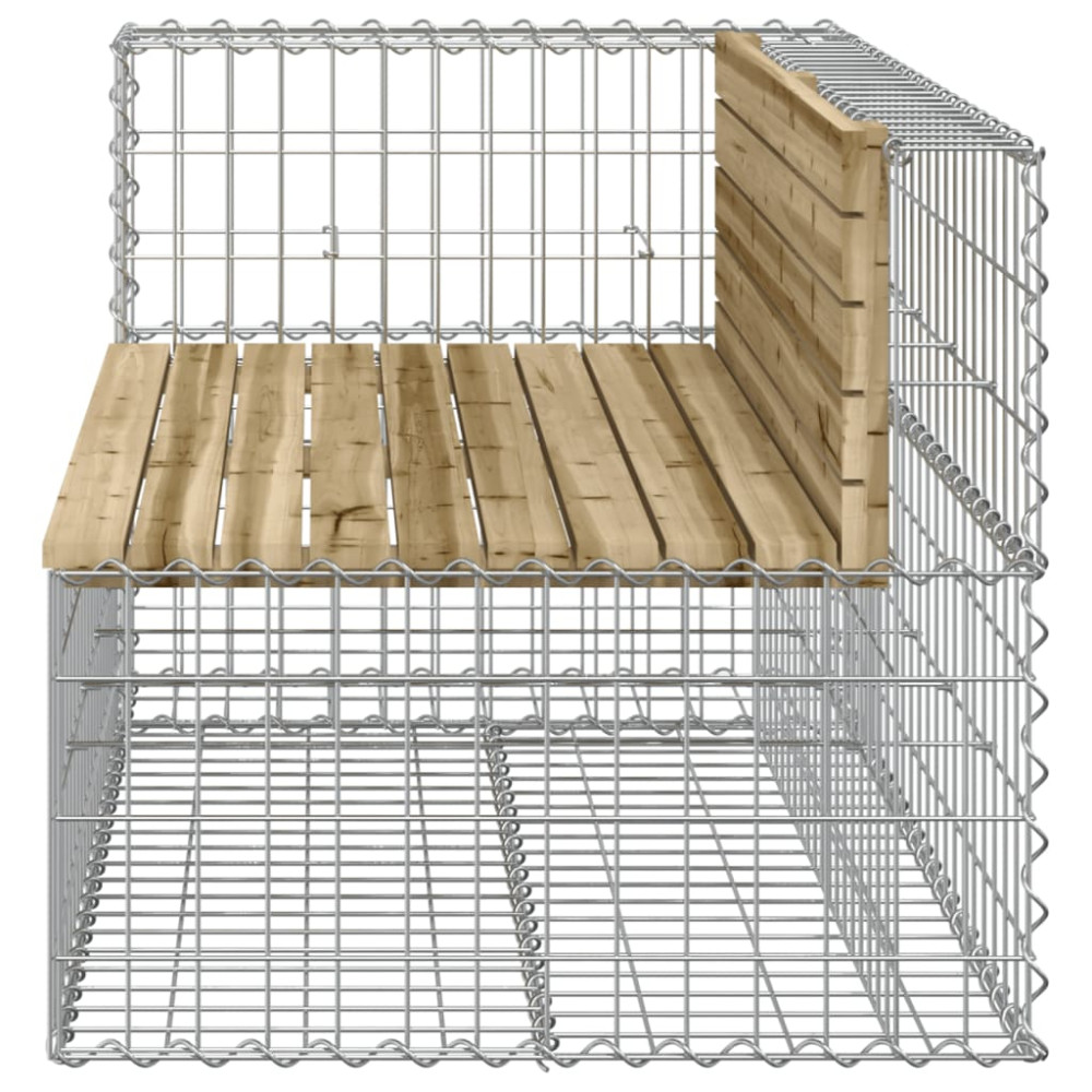 Produktbild för Trädgårdsbänk gabion-design 122x71x65,5 cm impregnerad furu