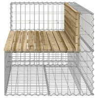 Produktbild för Trädgårdsbänk gabion-design 122x71x65,5 cm impregnerad furu