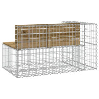 Produktbild för Trädgårdsbänk gabion-design 122x71x65,5 cm impregnerad furu