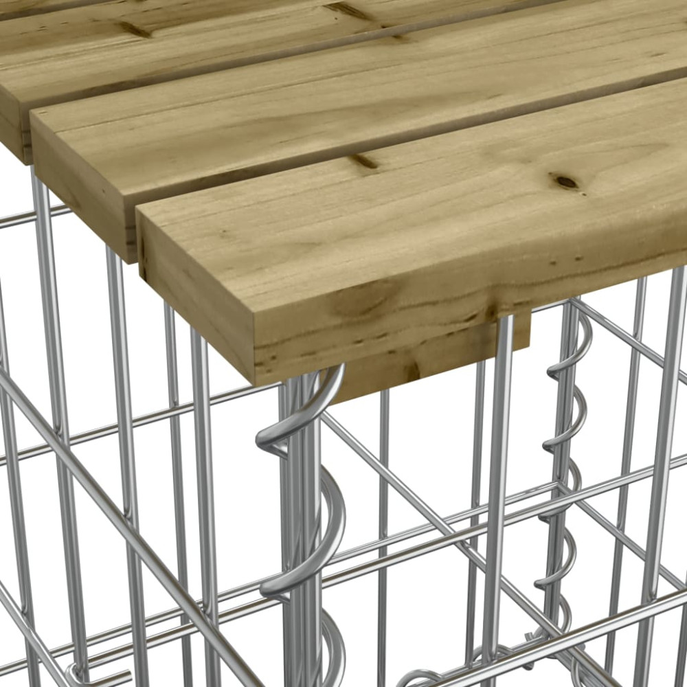 Produktbild för Trädgårdsbänk gabion-design 122x71x65,5 cm impregnerad furu