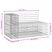 Produktbild för Trädgårdsbänk gabion-design 122x71x65,5 cm impregnerad furu