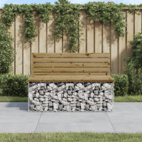 Produktbild för Trädgårdsbänk gabion-design 103x70x65 cm impregnerad furu