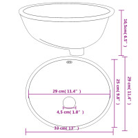 Produktbild för Handfat vit 33x29x16,5 cm ovalt keramik