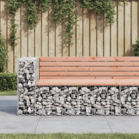 Produktbild för Trädgårdsbänk gabion-design 122x71x65,5 cm massivt douglasträ