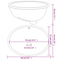 Produktbild för Handfat vit 56x41x20 cm ovalt keramik