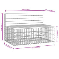 Produktbild för Trädgårdsbänk gabion-design 103x70x65 cm massivt douglasträ