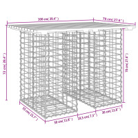 Produktbild för Trädgårdsbänk gabion-design 100x70x72 cm impregnerad furu