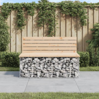 Produktbild för Trädgårdsbänk gabion-design 103x70x65 cm massiv furu