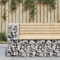 Produktbild för Trädgårdsbänk gabion-design 92x71x65,5 cm massiv furu