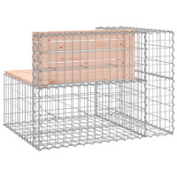 Produktbild för Trädgårdsbänk gabion-design 92x71x65,5 cm massivt douglasträ