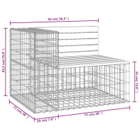 Produktbild för Trädgårdsbänk gabion-design 92x71x65,5 cm massivt douglasträ