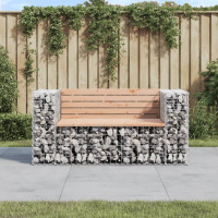 Produktbild för Trädgårdsbänk gabion-design 143x71x65,5 cm massivt douglasträ