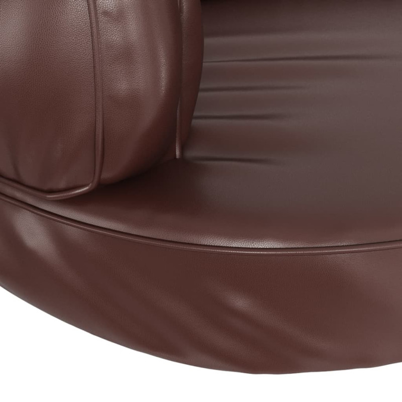 Produktbild för Ergonomisk hundbädd brun 75x53 cm konstläder
