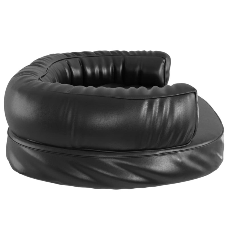 Produktbild för Ergonomisk hundbädd svart 75x53 cm konstläder