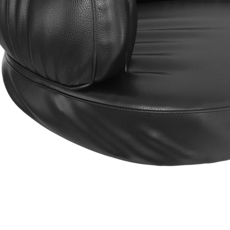 Produktbild för Ergonomisk hundbädd svart 75x53 cm konstläder