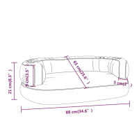 Produktbild för Ergonomisk hundbädd grå 88x65 cm konstläder