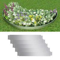 Produktbild för Trädgårdsstaket galvaniserat stål 100 x 14 cm set om 5