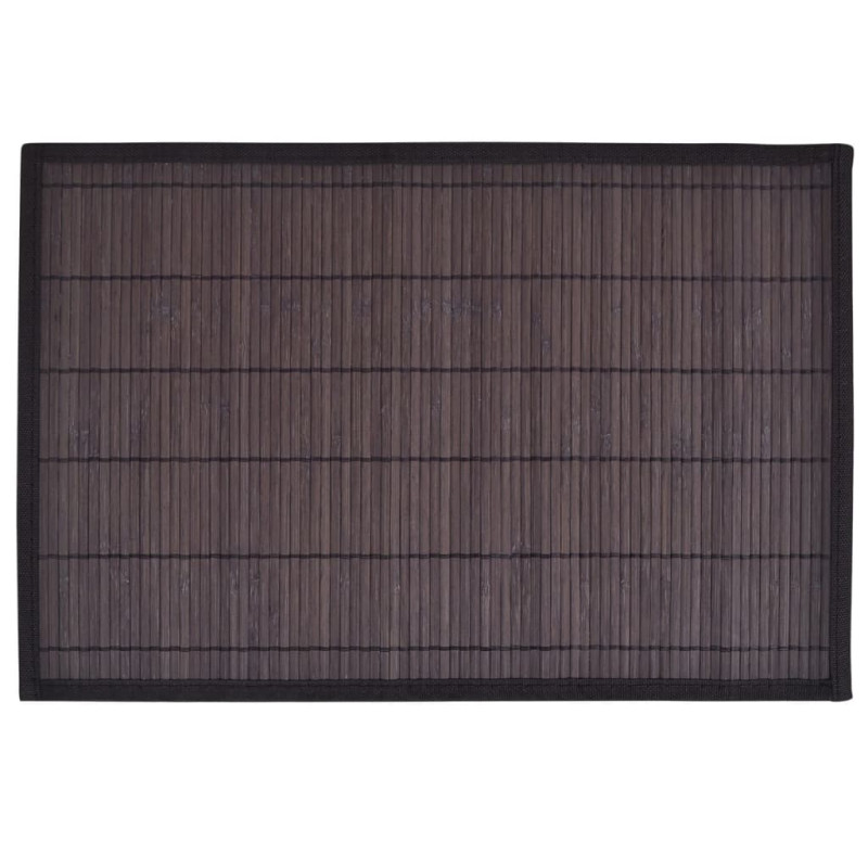 Produktbild för 6 Bordstabletter i bambu 30 x 45 cm mörkbrun