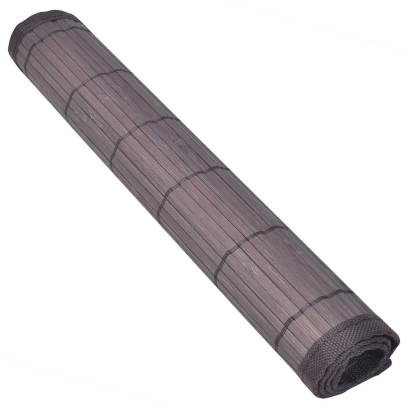 Produktbild för 6 Bordstabletter i bambu 30 x 45 cm mörkbrun