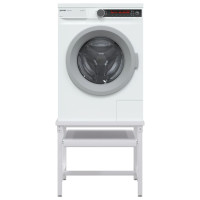 Produktbild för Sockel för tvättmaskin med utdragbar hylla vit