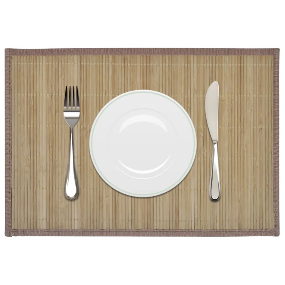 Produktbild för 6 Bordstabletter i bambu 30 x 45 cm brun