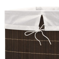Produktbild för Tvättkorg i bambu rektangulär mörkbrun