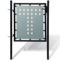 Produktbild för Grind singeldörr svart 100 x 150 cm
