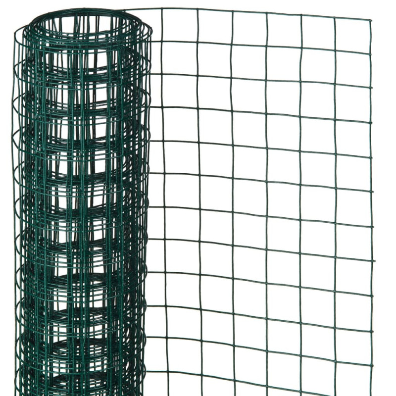 Produktbild för Nature Ståltrådsnät fyrkantig 1x5 m 25 mm plastbelagd stål grön