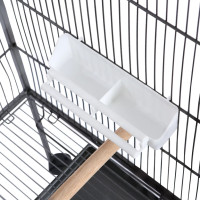 Miniatyr av produktbild för Fågelbur med tak 66x66x155 cm stål svart