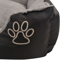 Produktbild för Hundbädd med vadderad kudde storlek S svart