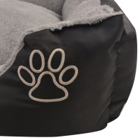 Produktbild för Hundbädd med vadderad kudde storlek M svart