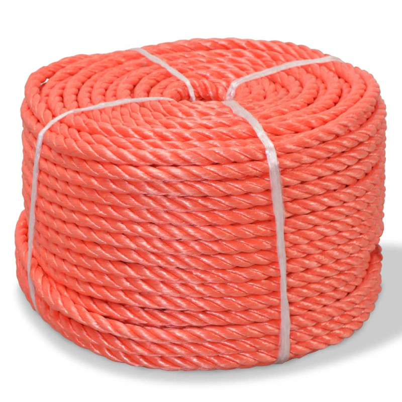 Produktbild för Tvinnat rep i polypropylen 6 mm 200 m orange