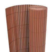 Produktbild för Dubbelsidigt insynsskydd PVC 90x300 cm brun