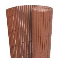 Produktbild för Dubbelsidigt insynsskydd PVC 90x500 cm brun