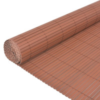 Produktbild för Dubbelsidigt insynsskydd PVC 90x500 cm brun
