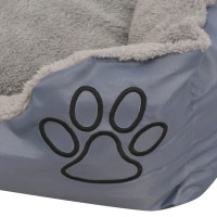 Produktbild för Hundbädd med vadderad kudde storlek XXL grå