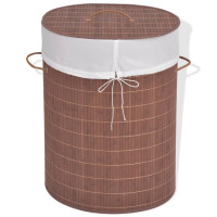 Produktbild för Tvättkorg i bambu oval brun