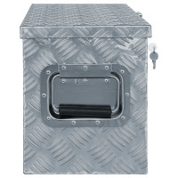 Produktbild för Förvaringslåda aluminium 61,5x26,5x30 cm silver