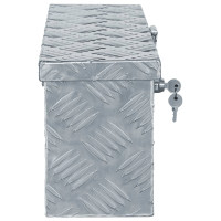 Produktbild för Förvaringslåda aluminium 48,5x14x20 cm silver