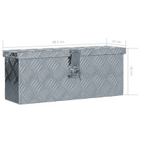 Produktbild för Förvaringslåda aluminium 48,5x14x20 cm silver