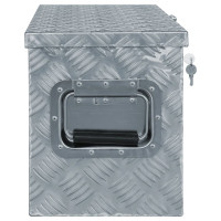 Produktbild för Förvaringslåda aluminium 76,5x26,5x33 cm silver